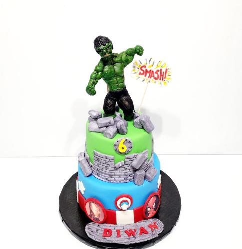 Hulk themed cake